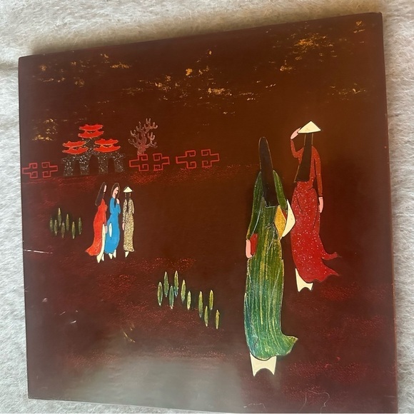 VTG Lacquer paintings Vietnamese Folk Art  10” - Picture 4 of 9